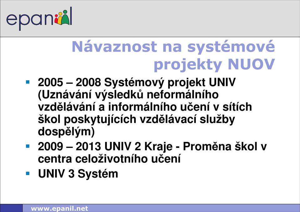 UNIV (Uznávání výsledků neformálního vzdělávání a informálního učení v