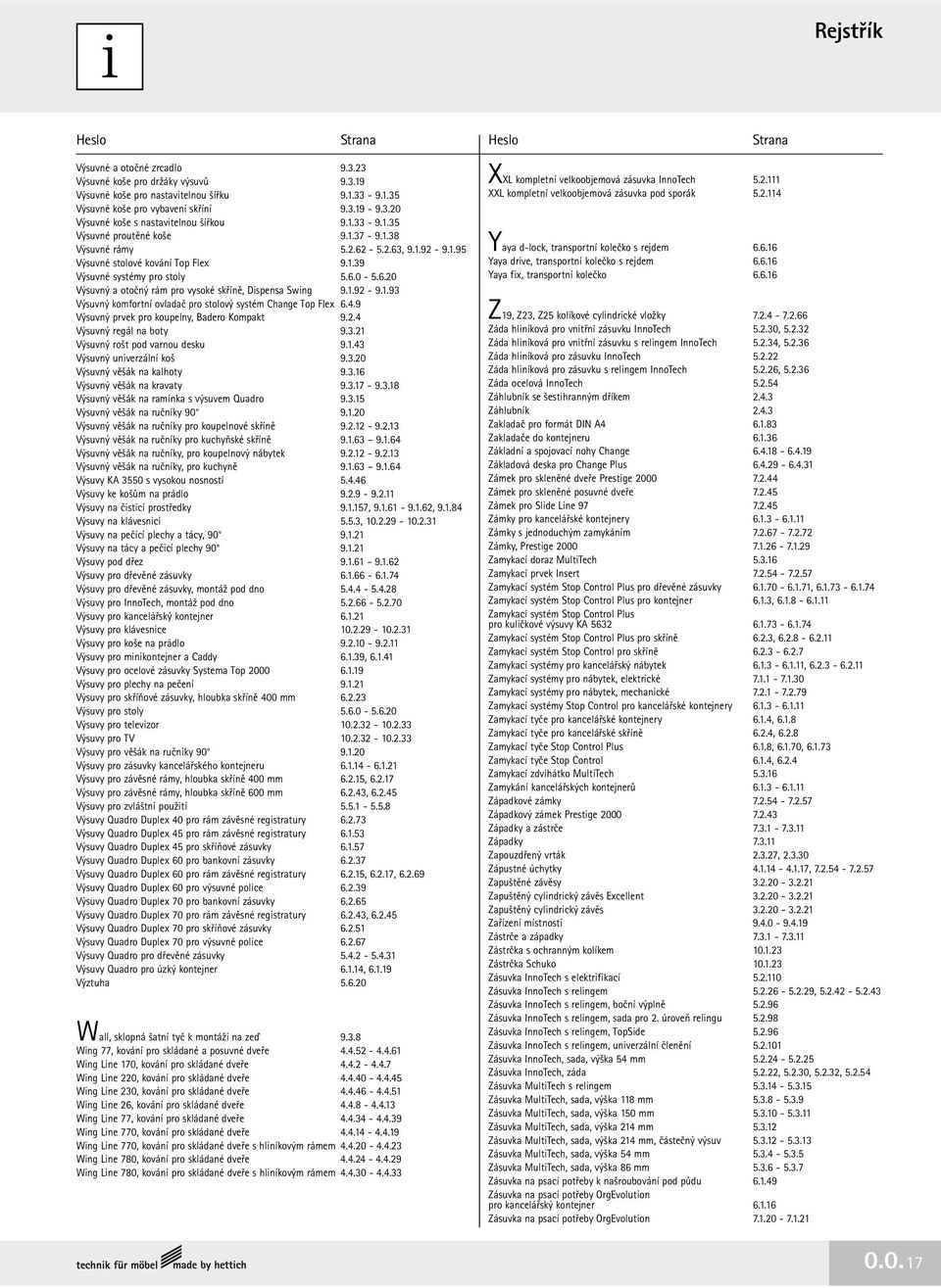 1.92-9.1.93 Výsuvný komfortní ovladač pro stolový systém Change Top Flex 6.4.9 Výsuvný prvek pro koupelny, Badero Kompakt 9.2.4 Výsuvný regál na boty 9.3.21 Výsuvný rošt pod varnou desku 9.1.43 Výsuvný univerzální koš 9.