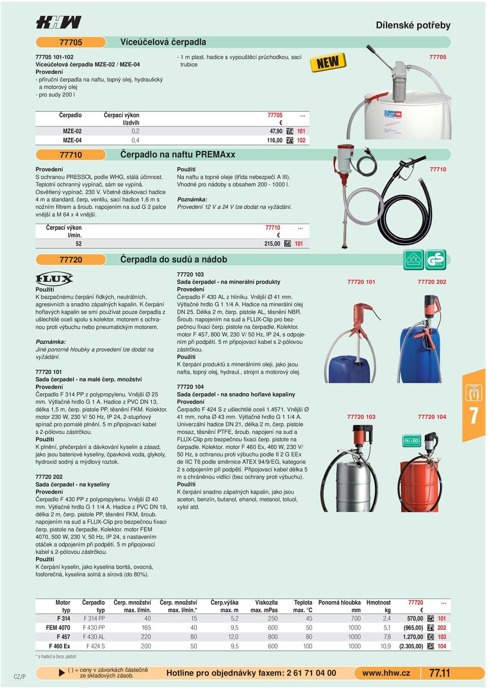 ochranný vypínač, sám se vypíná Osvětlený vypínač 230 V Včetně dávkovací hadice 4 m a standard čerp, ventilu, sací hadice 1,6 m s nožním filtrem a šroub napojením na sud G 2 palce vnější a M 64 x 4