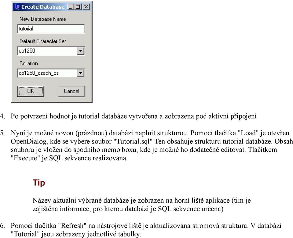 Obsah souboru je vložen do spodního memo boxu, kde je možné ho dodatečně editovat. Tlačítkem "Execute" je SQL sekvence realizována.