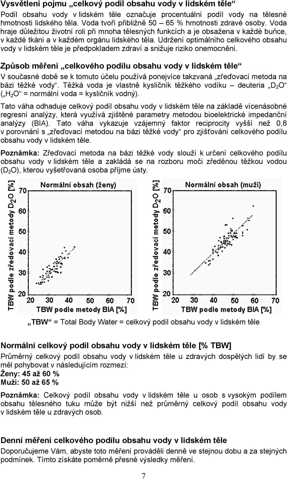 Udržení optimálního celkového obsahu vody v lidském těle je předpokladem zdraví a snižuje riziko onemocnění.