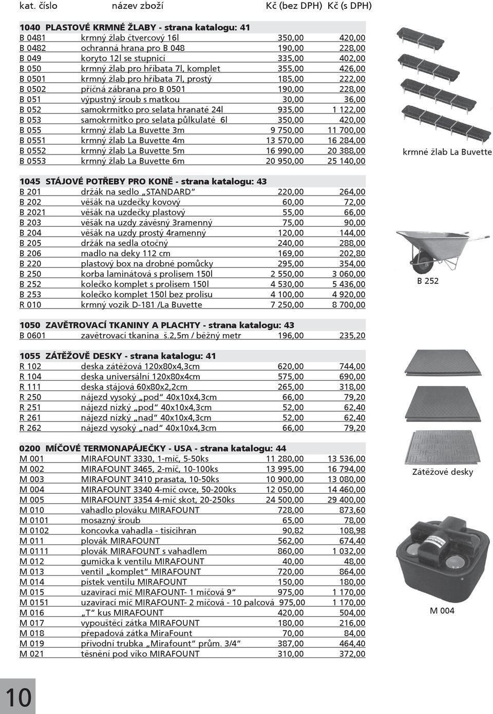 se stupnicí 335,00 402,00 B 050 krmný žlab pro hříbata 7l, komplet 355,00 426,00 B 0501 krmný žlab pro hříbata 7l, prostý 185,00 222,00 B 0502 příčná zábrana pro B 0501 190,00 228,00 B 051 výpustný