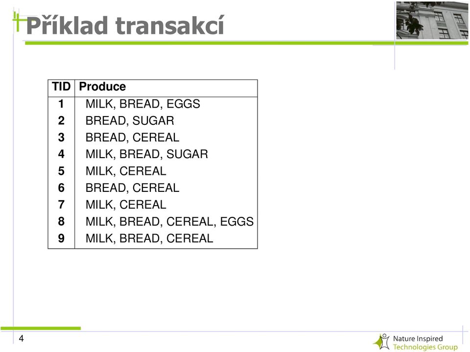 SUGAR 5 MILK, CEREAL 6 BREAD, CEREAL 7 MILK,