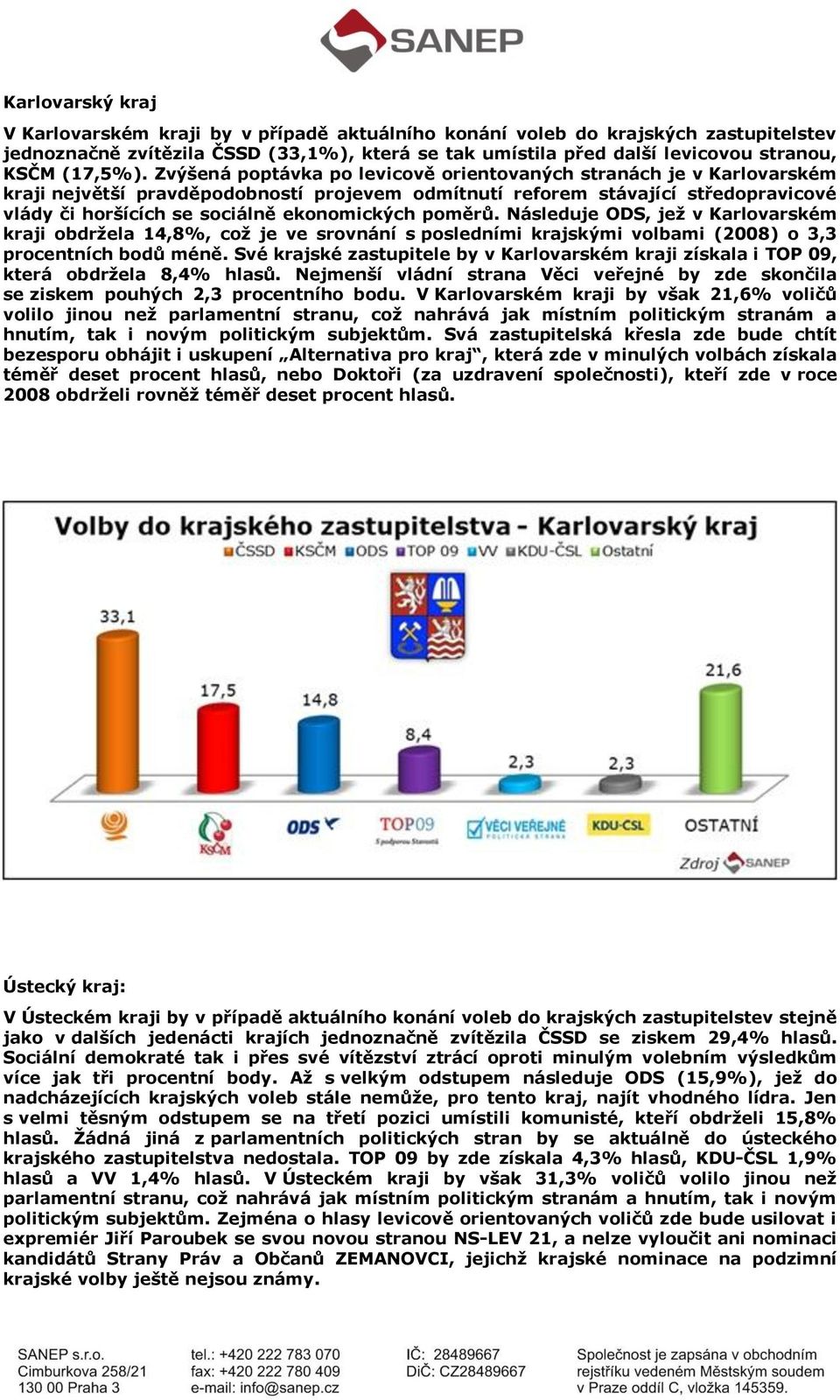 Zvýšená poptávka po levicově orientovaných stranách je v Karlovarském kraji největší pravděpodobností projevem odmítnutí reforem stávající středopravicové vlády či horšících se sociálně ekonomických