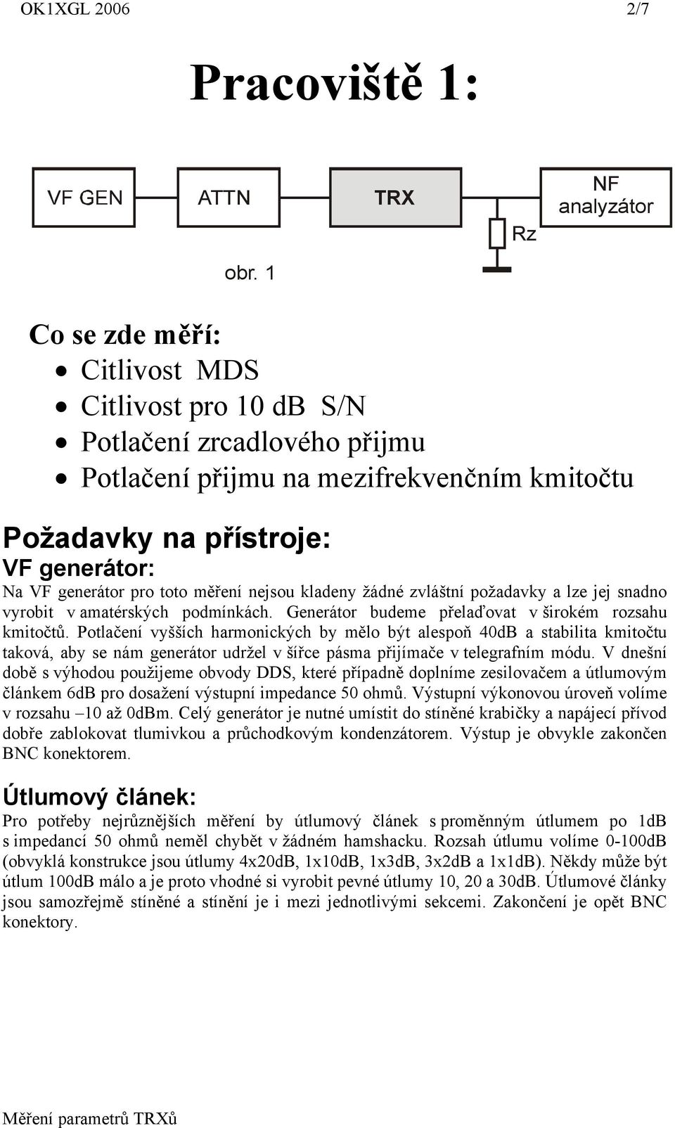 nejsou kladeny žádné zvláštní požadavky a lze jej snadno vyrobit v amatérských podmínkách. Generátor budeme přelaďovat v širokém rozsahu kmitočtů.