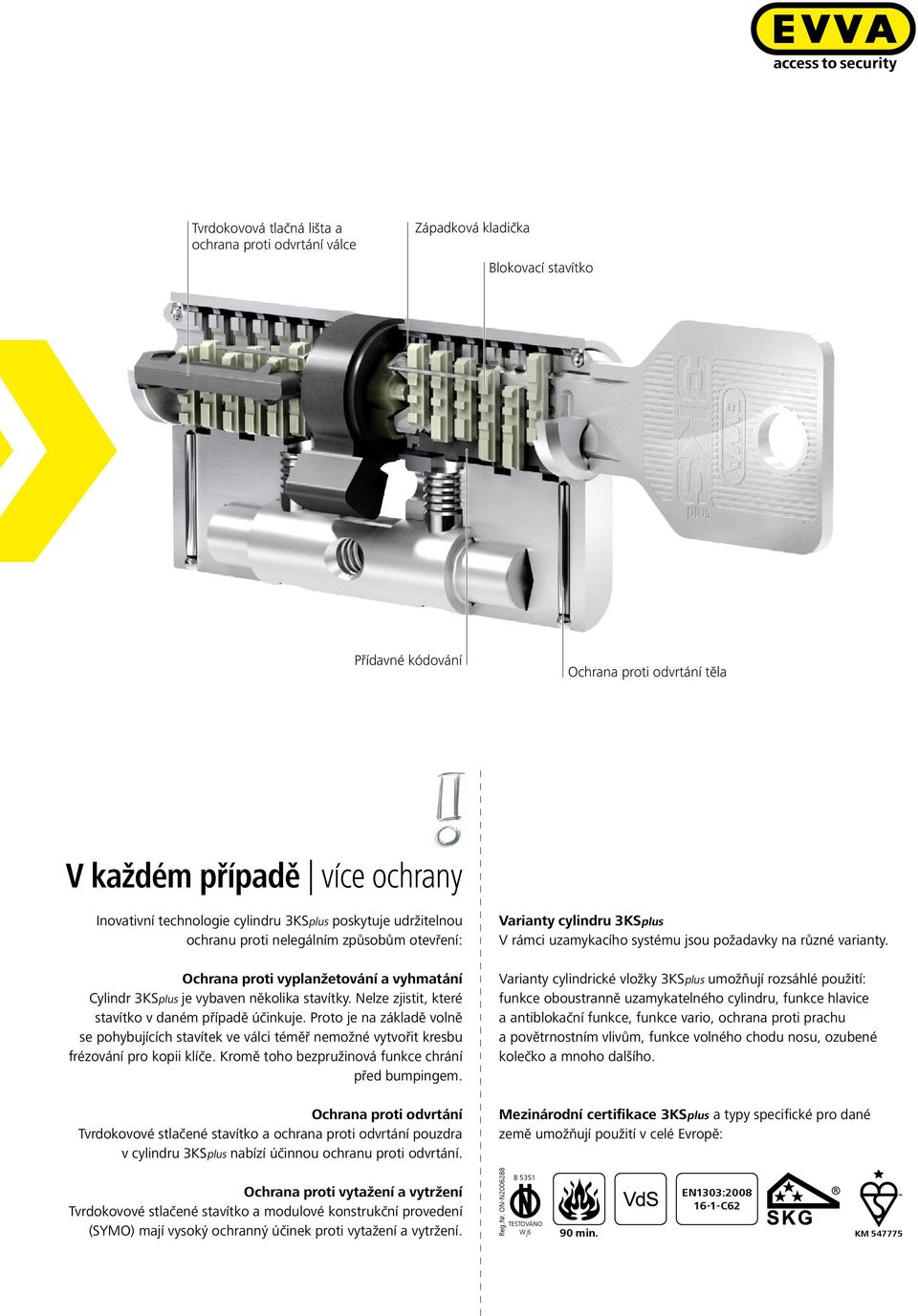 Nelze zjistit, které stavítko v daném případě účinkuje. Proto je na základě volně se pohybujících stavítek ve válci téměř nemožné vytvořit kresbu frézování pro kopii klíče.