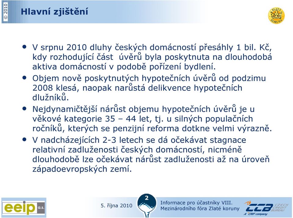 Objem nově poskytnutých hypotečních úvěrů od podzimu 28 klesá, naopak narůstá delikvence hypotečních dlužníků.