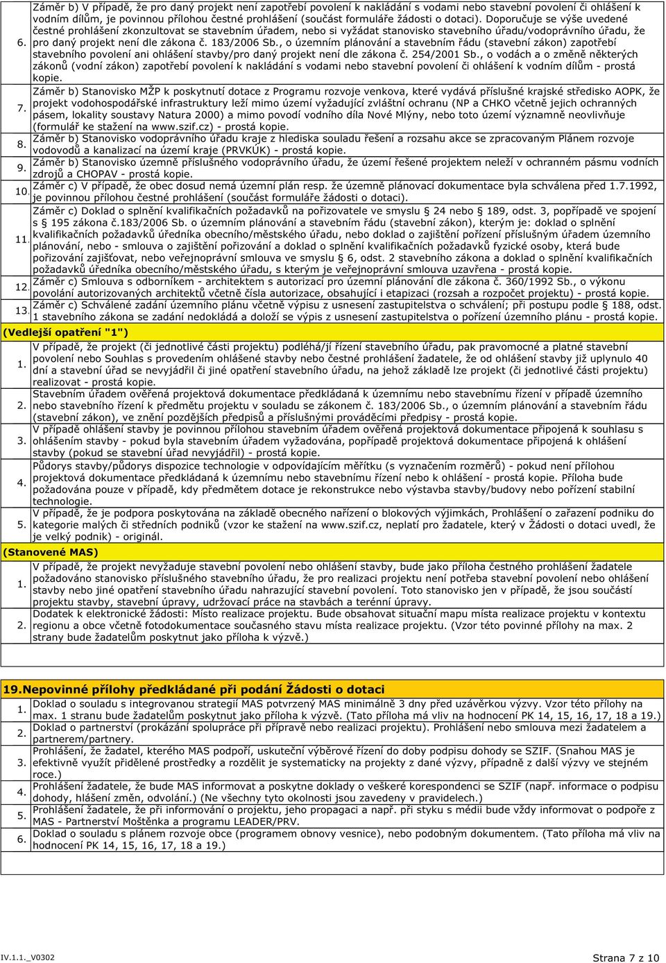 pro daný projekt není dle zákona č. 183/2006 Sb., o územním plánování a stavebním řádu (stavební zákon) zapotřebí stavebního povolení ani ohlášení stavby/pro daný projekt není dle zákona č.