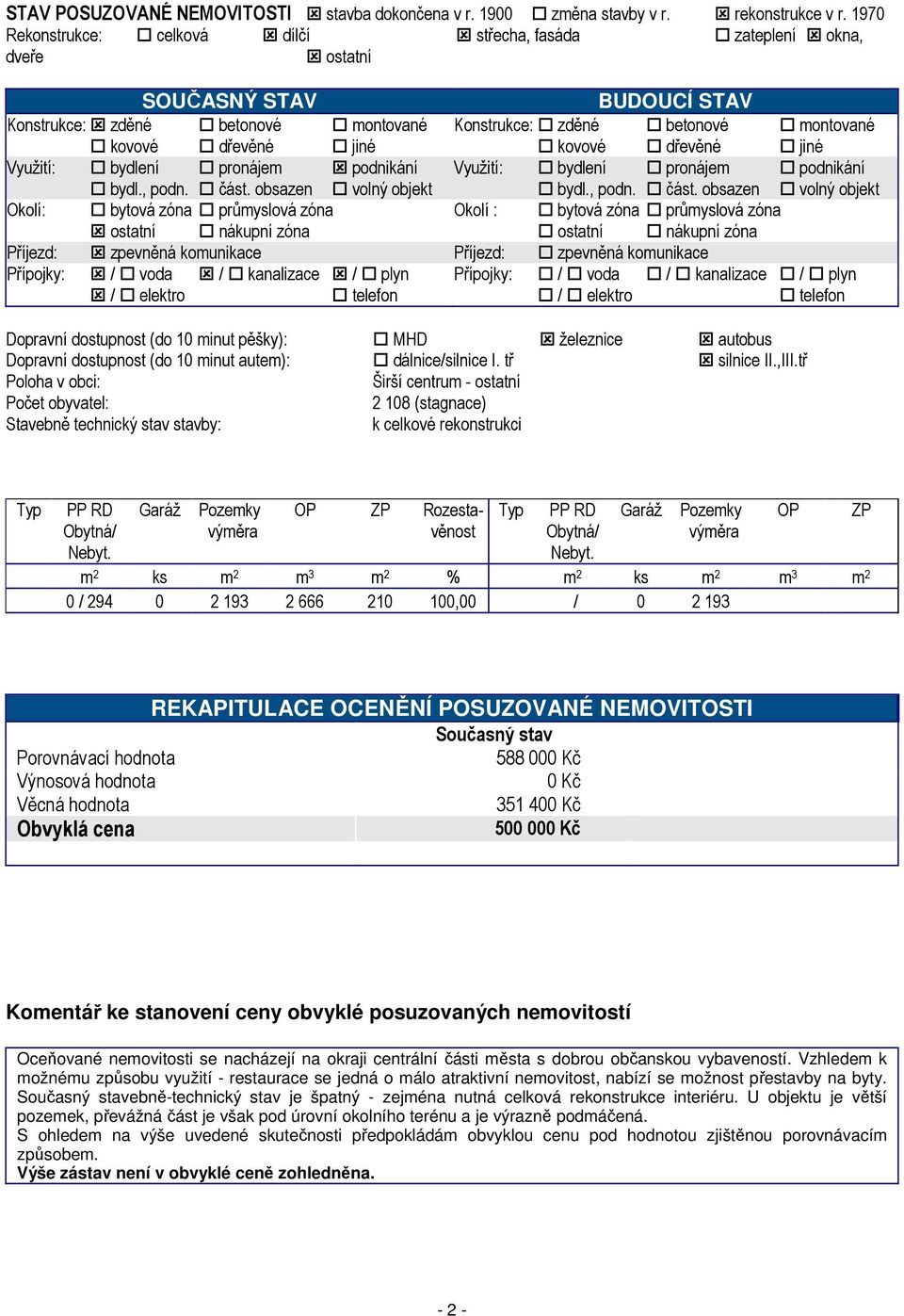 kovové dřevěné jiné Využití: bydlení pronájem podnikání Využití: bydlení pronájem podnikání bydl., podn. část.