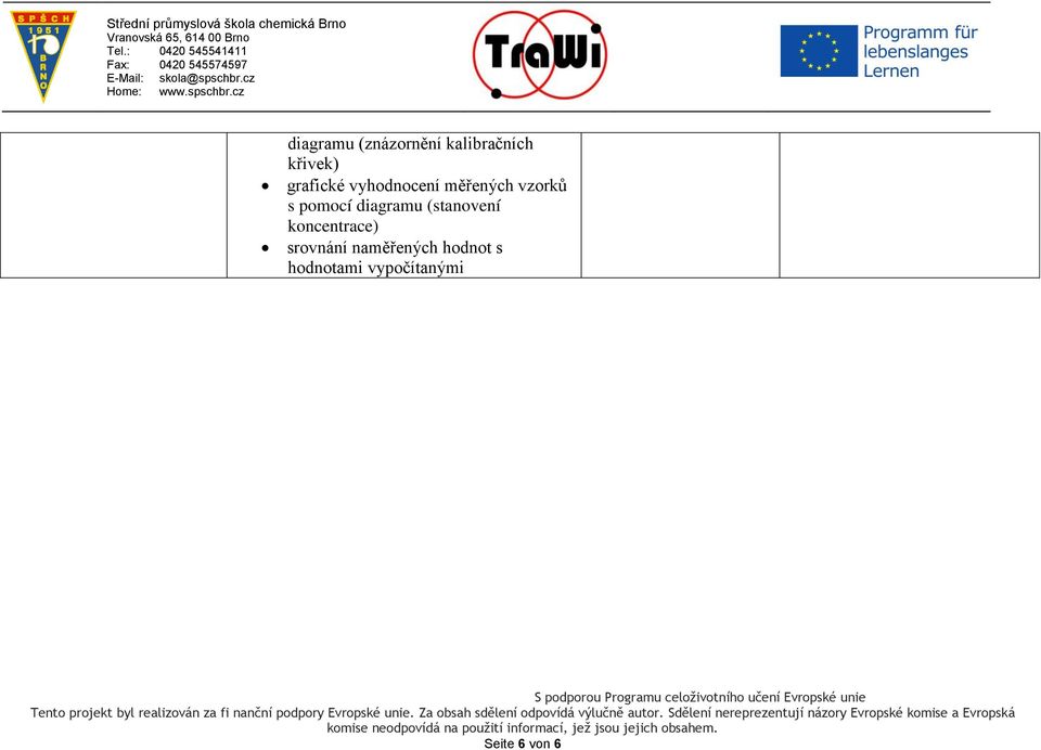 diagramu (stanovení koncentrace) srovnání