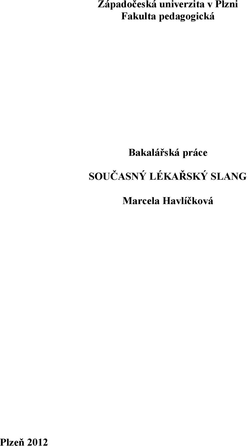 práce SOUČASNÝ LÉKAŘSKÝ SLANG