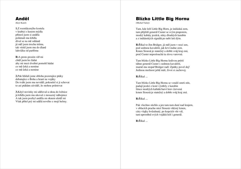Anděl (Kryl Karel) Blízko Little Big Hornu (Michal Tučný) - PDF Free  Download