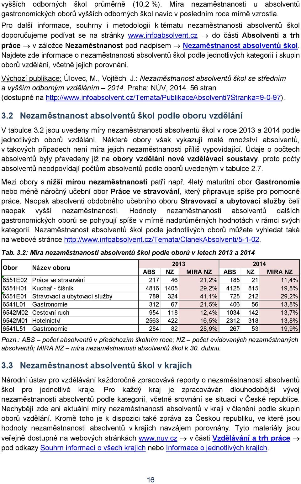 cz do části Absolventi a trh práce v záložce Nezaměstnanost pod nadpisem Nezaměstnanost absolventů škol.