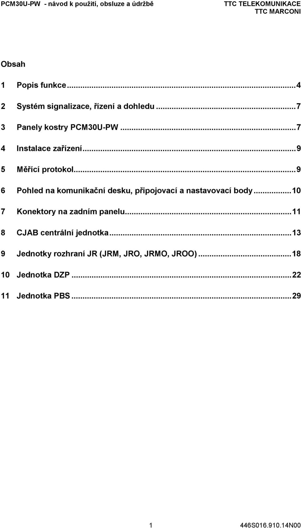 ..9 6 Pohled na komunikační desku, připojovací a nastavovací body...10 7 Konektory na zadním panelu.