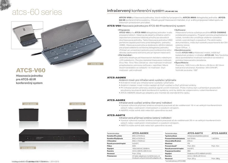ATCS-V60 Hlasovacia jednotka pre ATCS-60 IR konferenčný system ATCS-V60 Hlasovacia jednotka pre ATCS-60 IR konferenčný system ATCS-V60 Pripojenie ATCS-V60 je ku ATCS-M60 delegátskej jednotke trvalo
