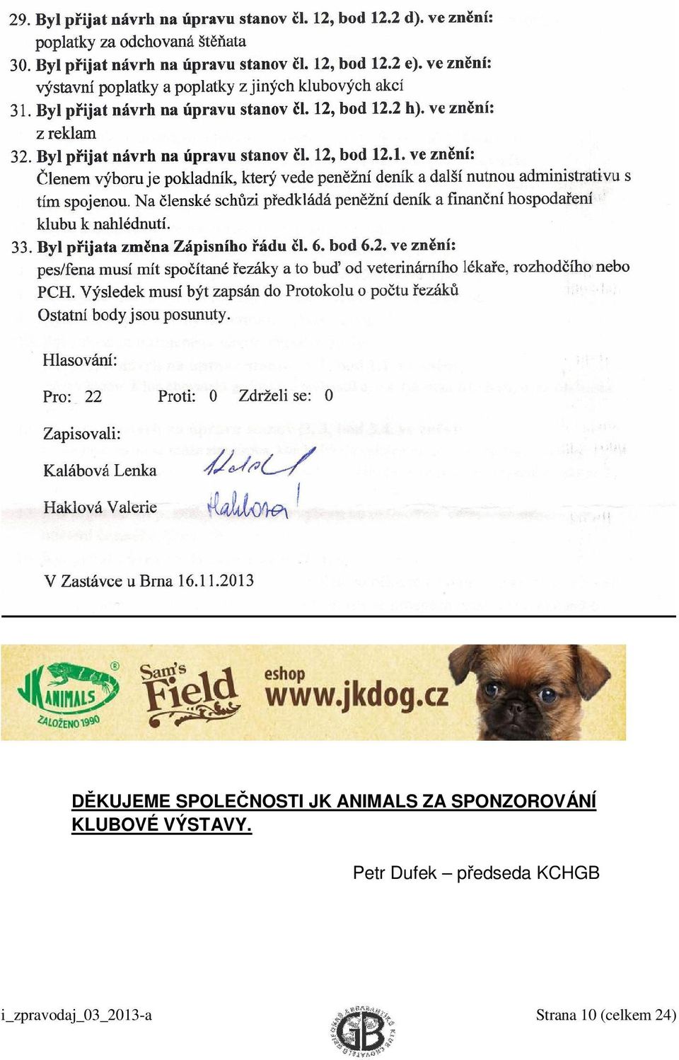 Petr Dufek předseda KCHGB