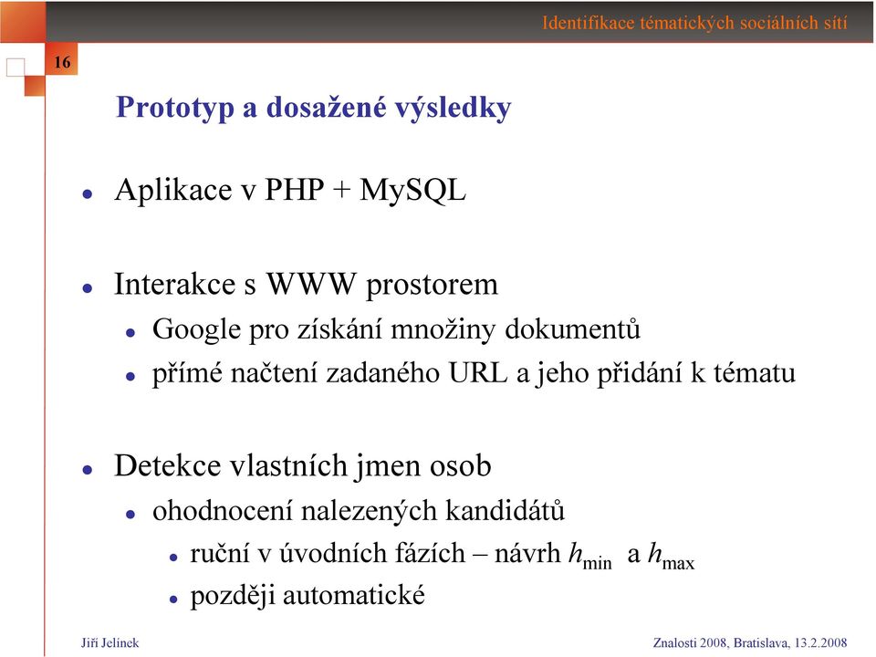 URL a jeho přidání k tématu Detekce vlastních jmen osob ohodnocení