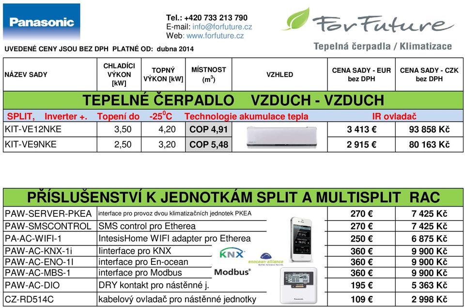 MULTISPLIT RAC PAW-SERVER-PKEA interface pro provoz dvou klimatizačních jednotek PKEA 270 7 425 Kč PAW-SMSCONTROL SMS control pro Etherea 270 7 425 Kč PA-AC-WIFI-1 IntesisHome WIFI adapter