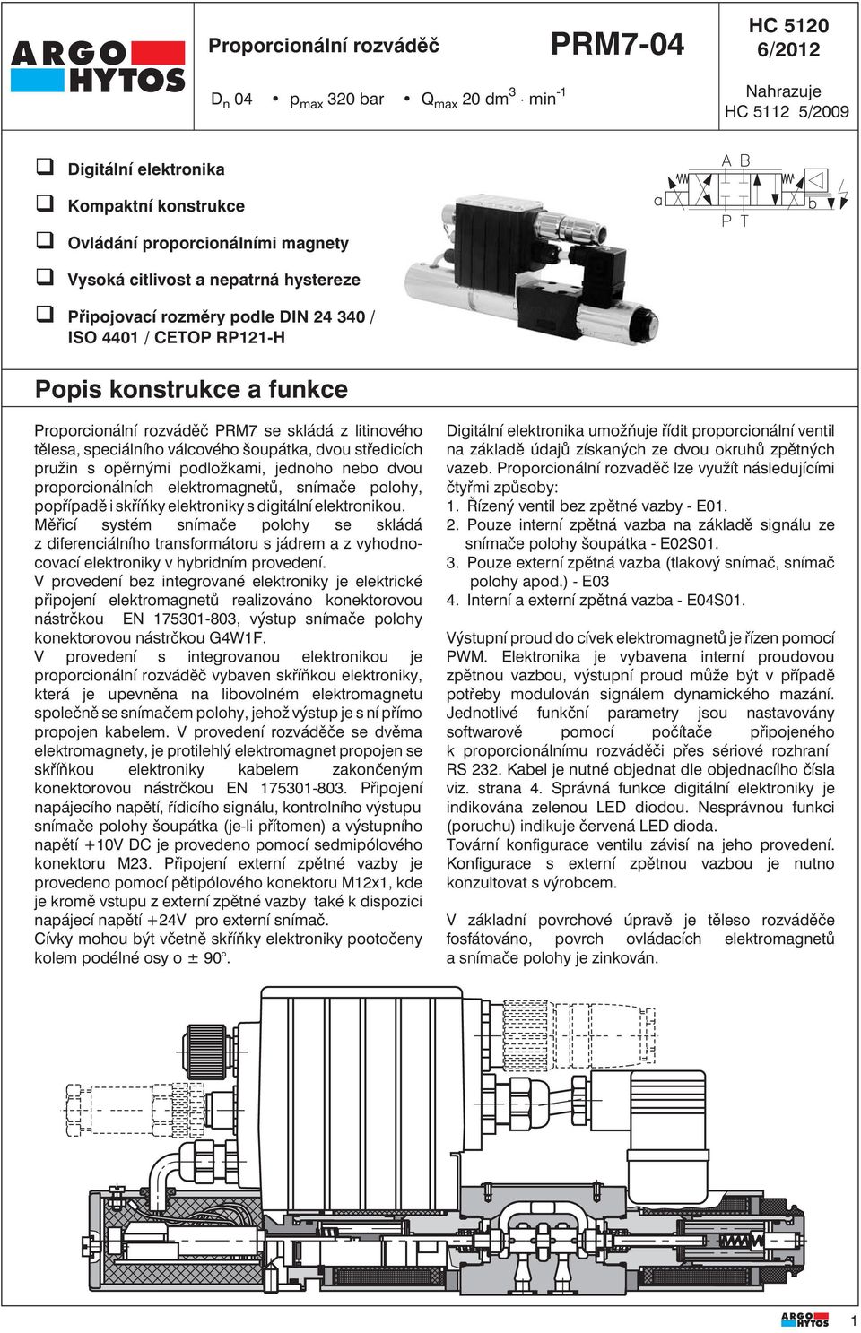 opěrnými podložkami, jednoho nebo dvou proporcionálních elektromagnetů, snímače polohy, popřípadě i skříňky elektroniky s digitální elektronikou.