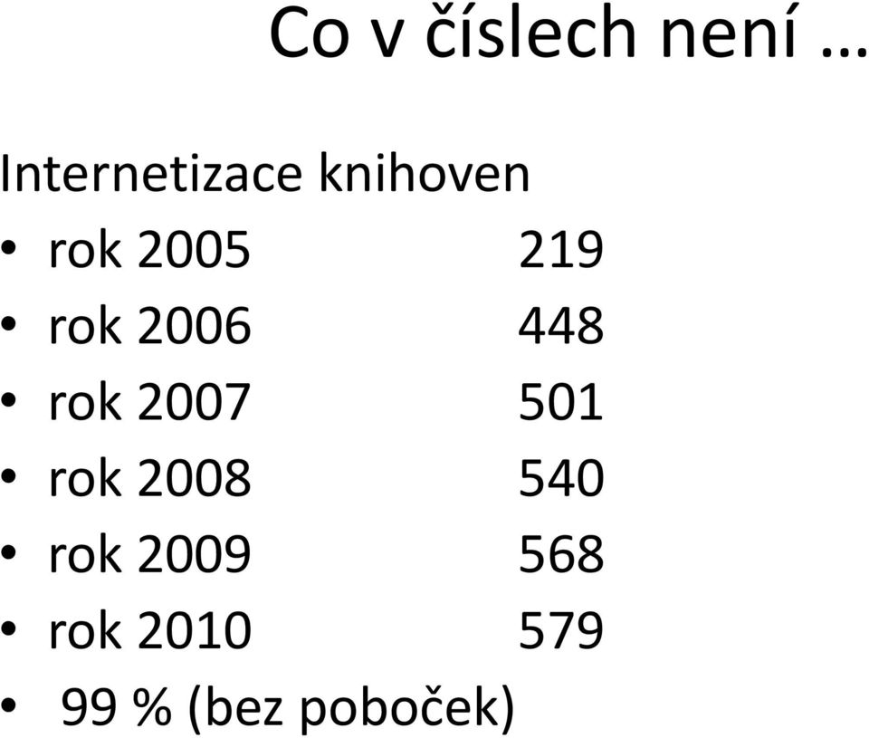 rok 2007 501 rok 2008 540 rok 2009