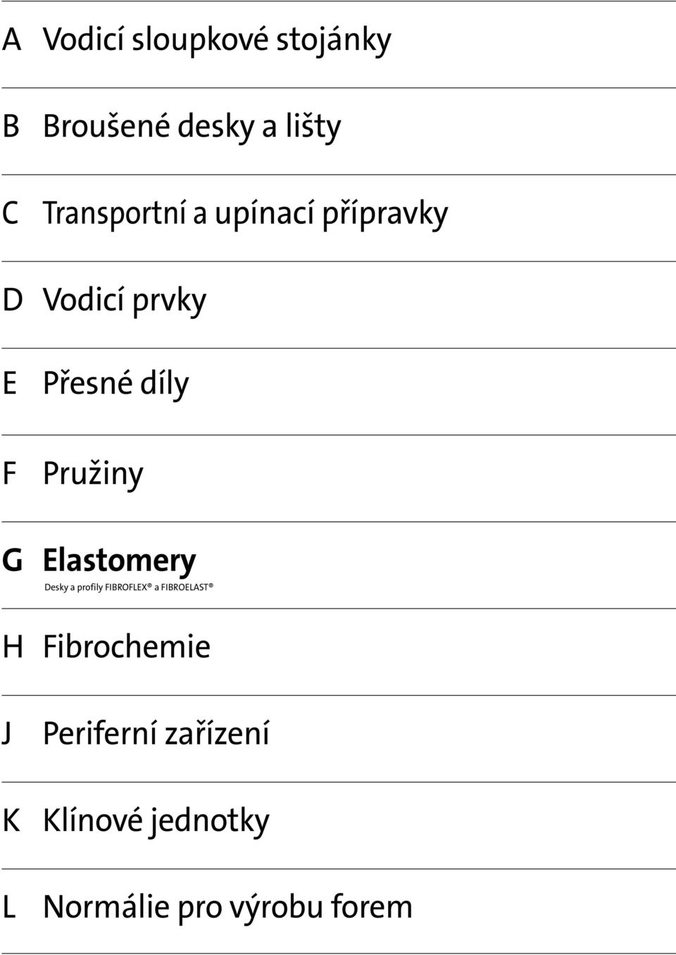 Pružiny G Elastomery Desky a profily FIBROFLEX a FIBROELAST H