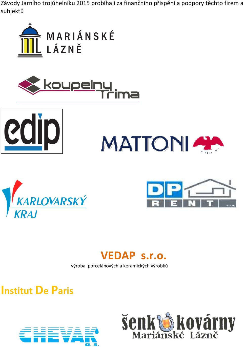 firem a subjektů Institut De Paris VEDAP s.