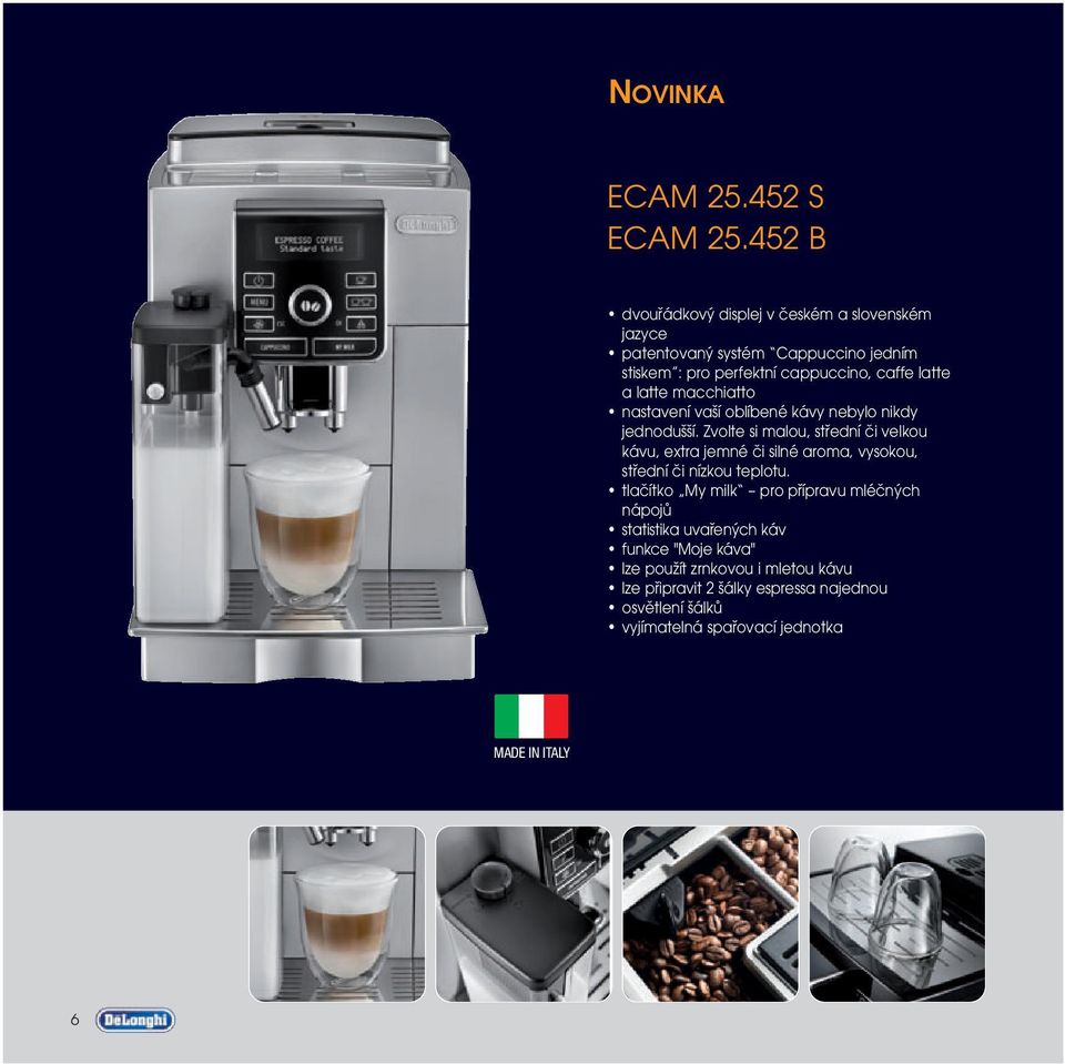 latte macchiatto nastavení vaší oblíbené kávy nebylo nikdy jednodušší.