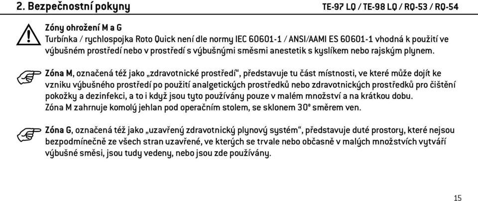 Zóna M, označená též jako zdravotnické prostředí, představuje tu část místnosti, ve které může dojít ke vzniku výbušného prostředí po použití analgetických prostředků nebo zdravotnických prostředků