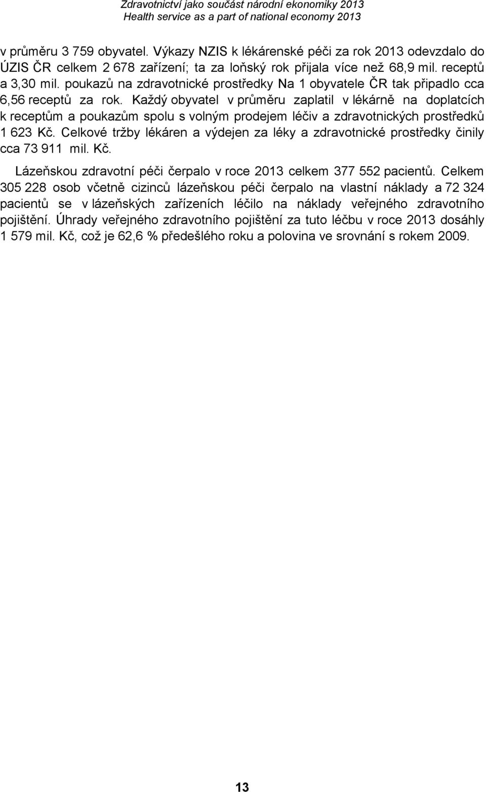 Každý obyvatel v průměru zaplatil v lékárně na doplatcích k receptům a poukazům spolu s volným prodejem léčiv a zdravotnických prostředků 1 623 Kč.
