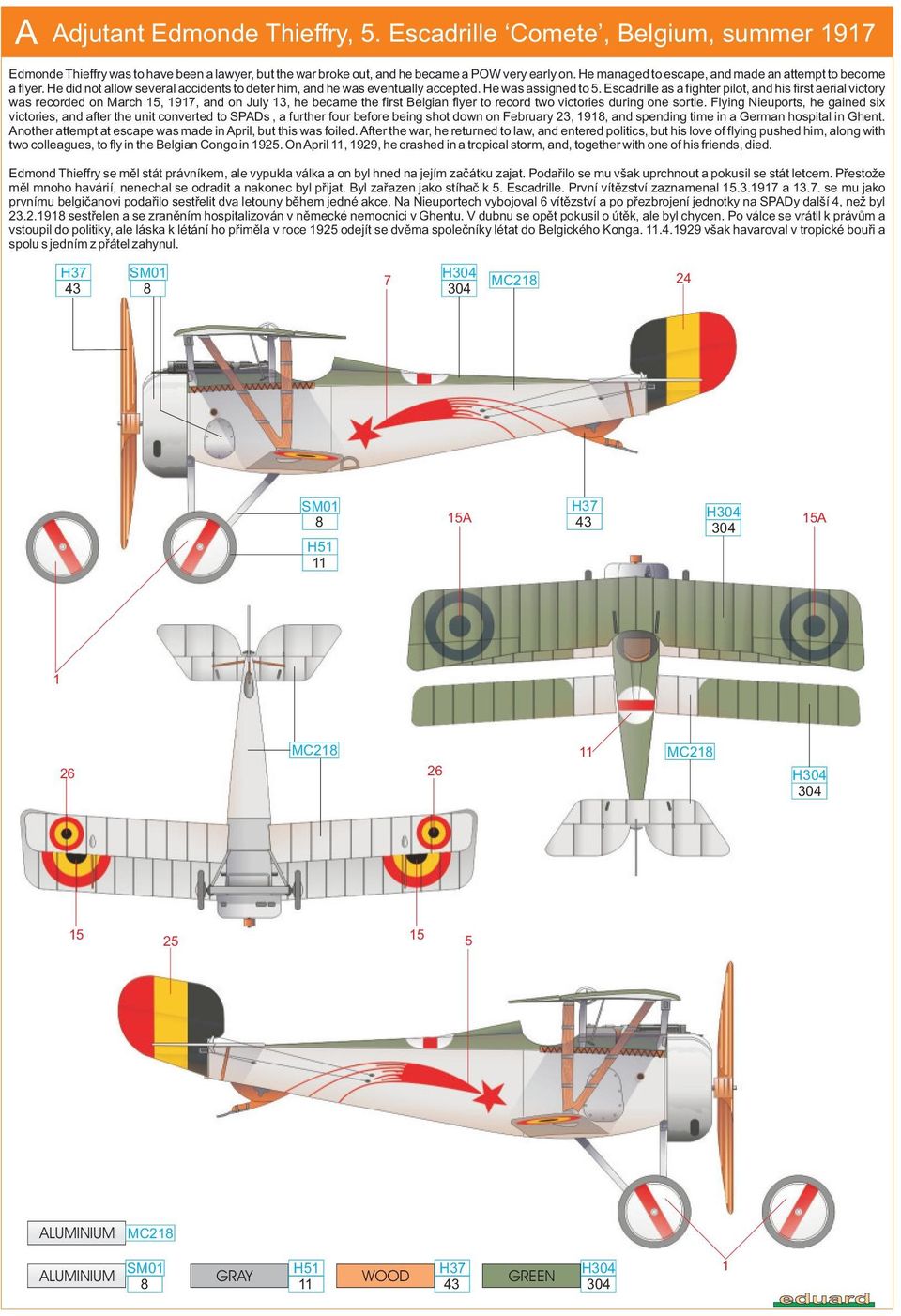Escadrille as a fighter pilot, and his first aerial victory was recorded on March 15, 1917, and on July 13, he became the first Belgian flyer to record two victories during one sortie.