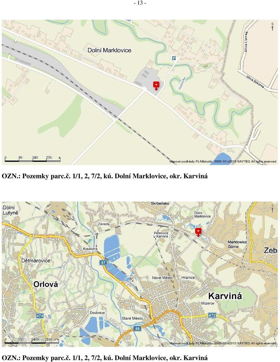 Dolní Marklovice, okr. Karviná OZN.