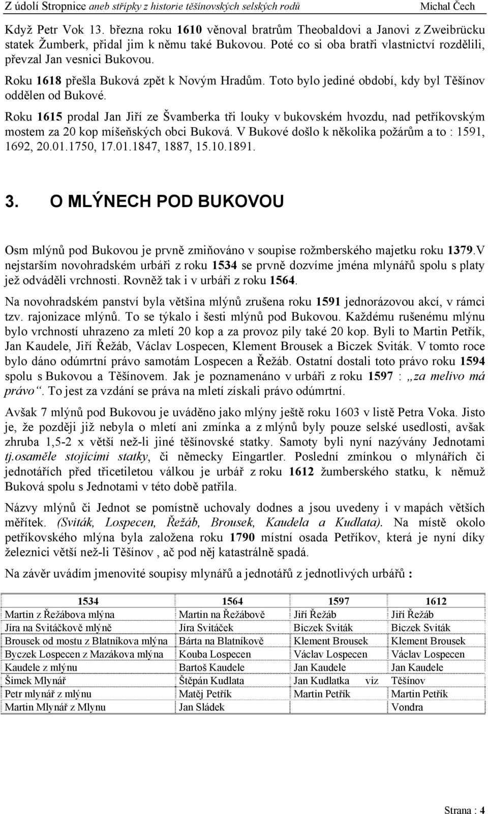 Roku 1615 prodal Jan Jiří ze Švamberka tři louky v bukovském hvozdu, nad petříkovským mostem za 20 kop míšeňských obci Buková. V Bukové došlo k několika požárům a to : 1591, 1692, 20.01.