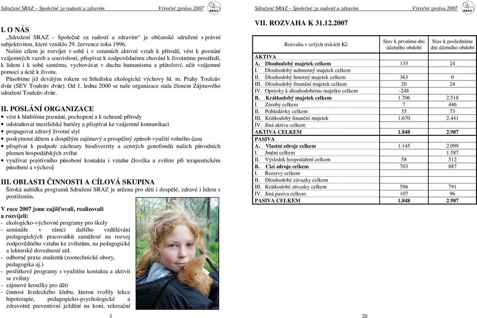 vychovávat v duchu humanismu a přátelství, učit vzájemné pomoci a úctě k životu. Působíme již devátým rokem ve Středisku ekologické výchovy hl. m. Prahy Toulcův dvůr (SEV Toulcův dvůr). Od 1.