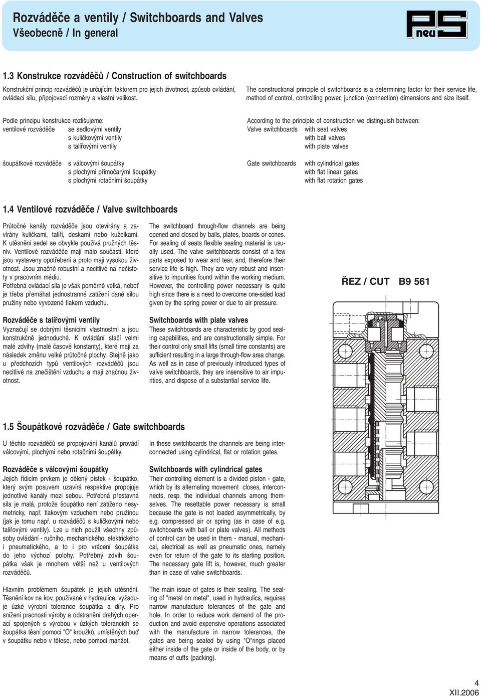Podle principu konstrukce rozli ujeme: According to the principle of construction we distinguish between: ventilové rozvádûãe se sedlov mi ventily Valve switchboards with seat valves s kuliãkov mi
