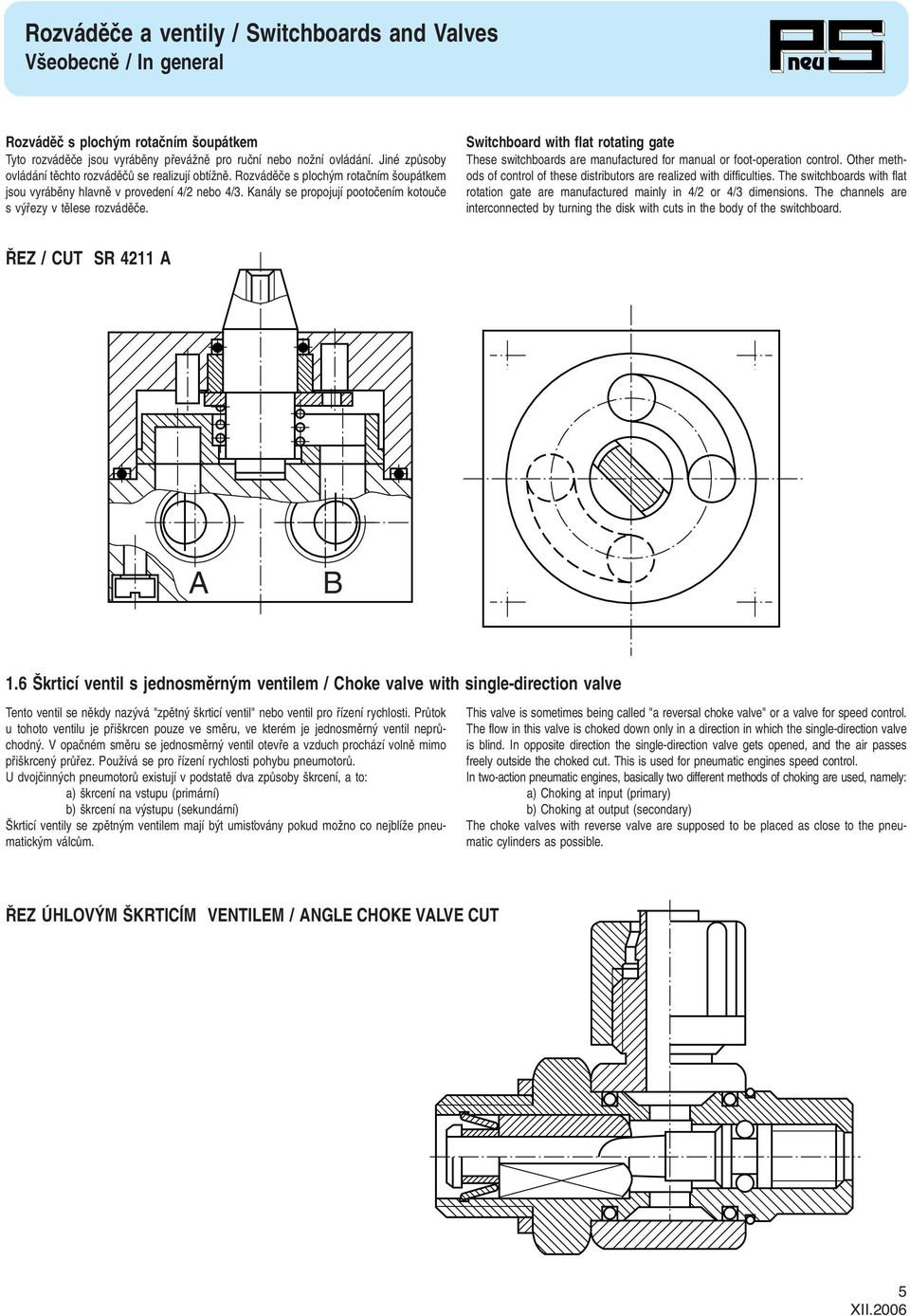 Switchboard with flat rotating gate These switchboards are manufactured for manual or foot-operation control. Other methods of control of these distributors are realized with difficulties.