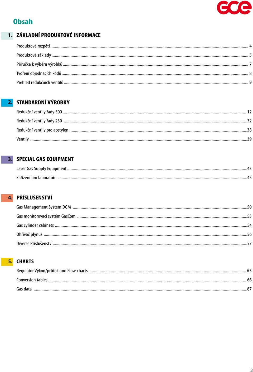 Special Gas Equipment Laser Gas Supply Equipment...43 Zařízení pro laboratoře...45 4. Příslušenství Gas Management System DGM...5 Gas monitorovací systém GasCom.