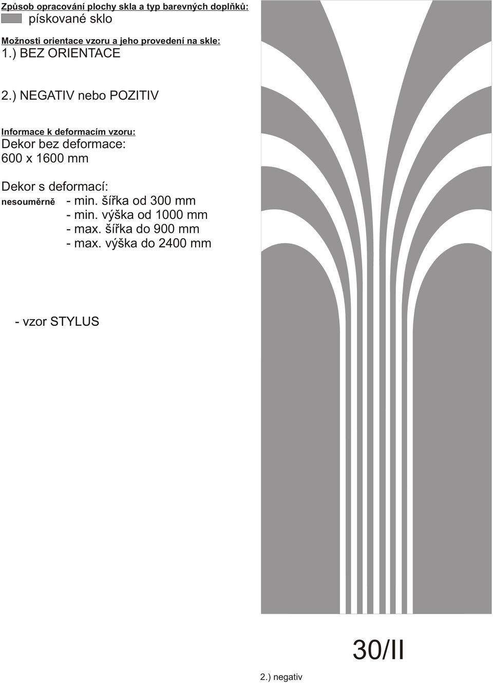 x 1600 mm nesouměrně - min.