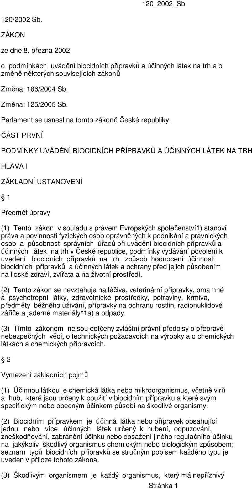 právem Evropských společenství1) stanoví práva a povinnosti fyzických osob oprávněných k podnikání a právnických osob a působnost správních úřadů při uvádění biocidních přípravků a účinných látek na