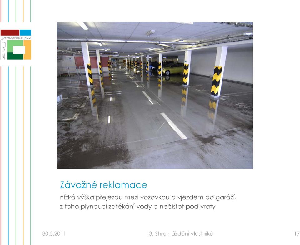 toho plynoucí zatékání vody a nečistot