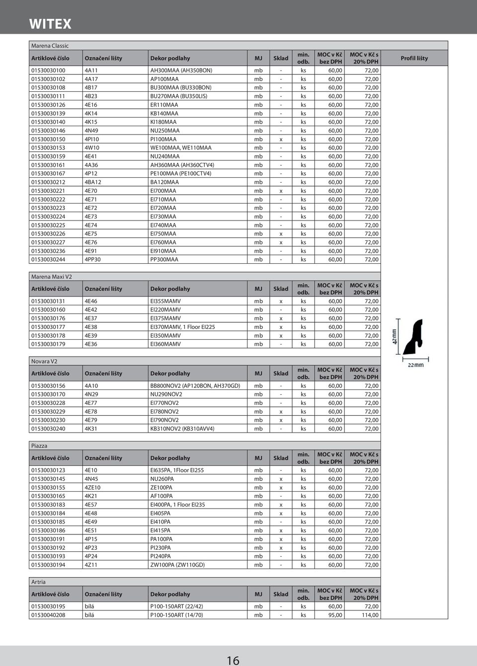 ks 60,00 72,00 01530030146 4N49 NU250MAA mb - ks 60,00 72,00 01530030150 4PI10 PI100MAA mb x ks 60,00 72,00 01530030153 4W10 WE100MAA, WE110MAA mb - ks 60,00 72,00 01530030159 4E41 NU240MAA mb - ks