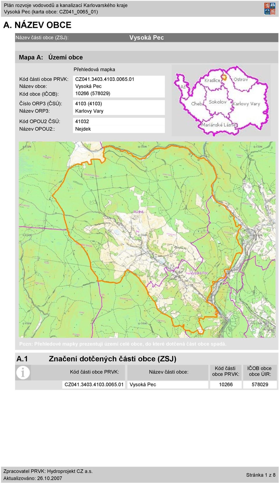 1 Název obce: Kód obce (IČOB): 1266 (57829) Číslo ORP3 (ČSÚ): 413 (413) Název ORP3: Karlovy Vary Kód OPOU2 ČSÚ: 4132 Název