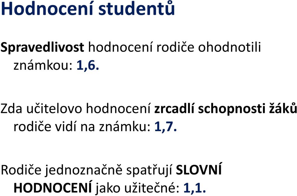 Zda učitelovo hodnocení zrcadlí schopnosti žáků