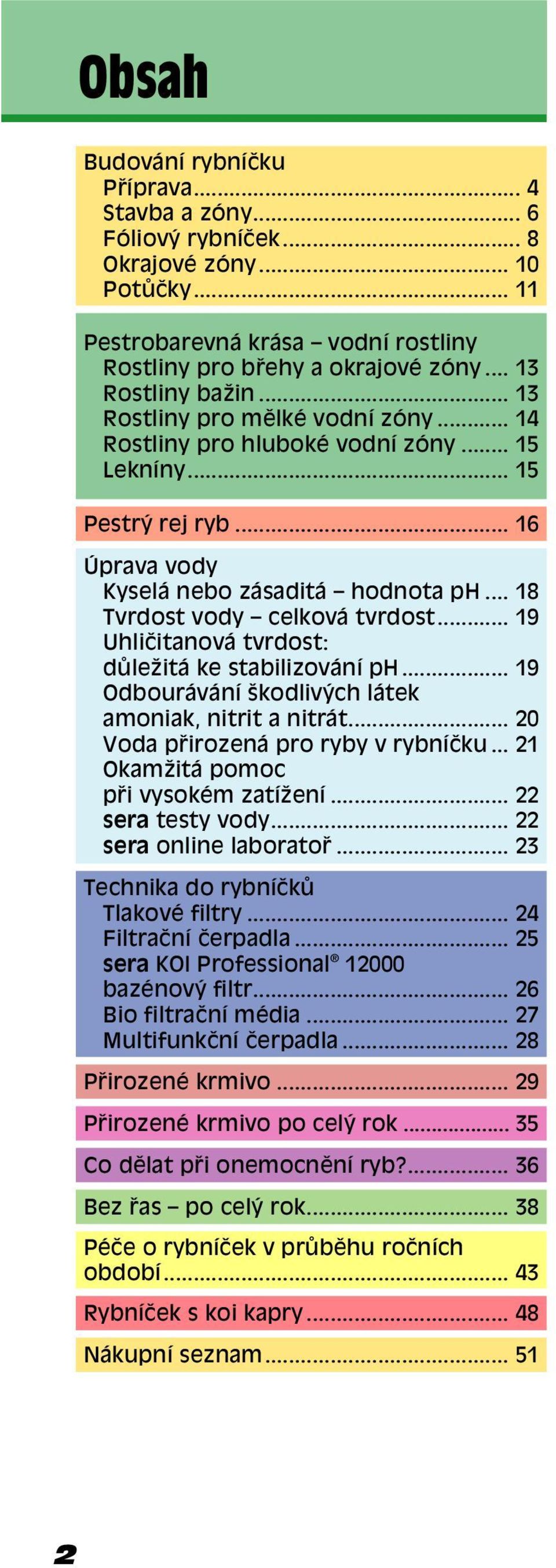 .. 19 UhliËitanov tvrdost: d leûit ke stabilizov nì ph... 19 Odbour v nì ökodliv ch l tek amoniak, nitrit a nitr t... 20 Voda p irozen pro ryby v rybnìëku... 21 Okamûit pomoc p i vysokèm zatìûenì.