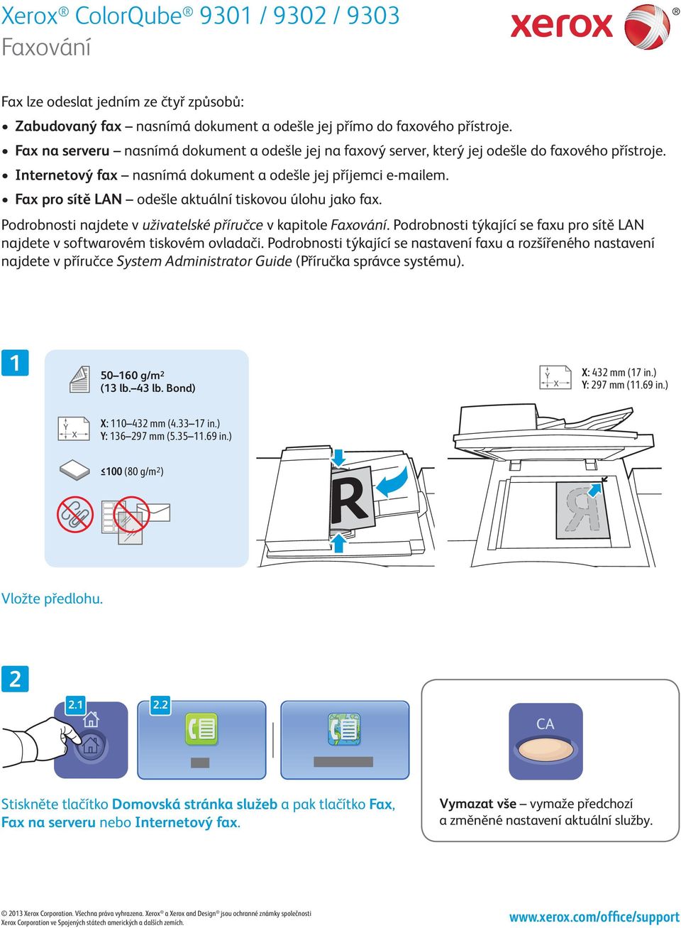 Fax pro sítě LAN odešle aktuální tiskovou úlohu jako fax. Podrobnosti najdete v uživatelské příručce v kapitole Faxování.