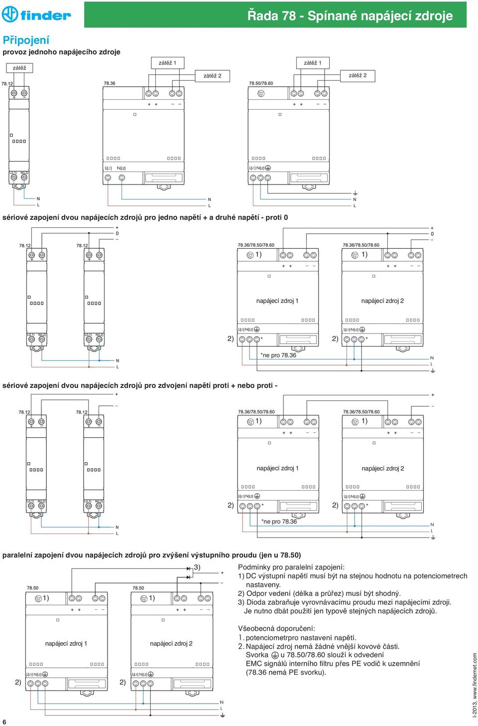36 paralelní zapojení dvou napájecích zdrojů pro zvýšení výstupního proudu (jen u 78.
