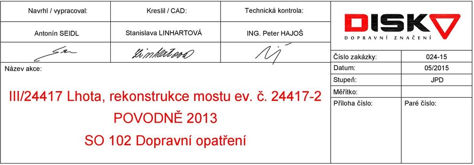 Peter HAJOŠ Název akce: III/24417 Lhota, rekonstrukce mostu ev. č.