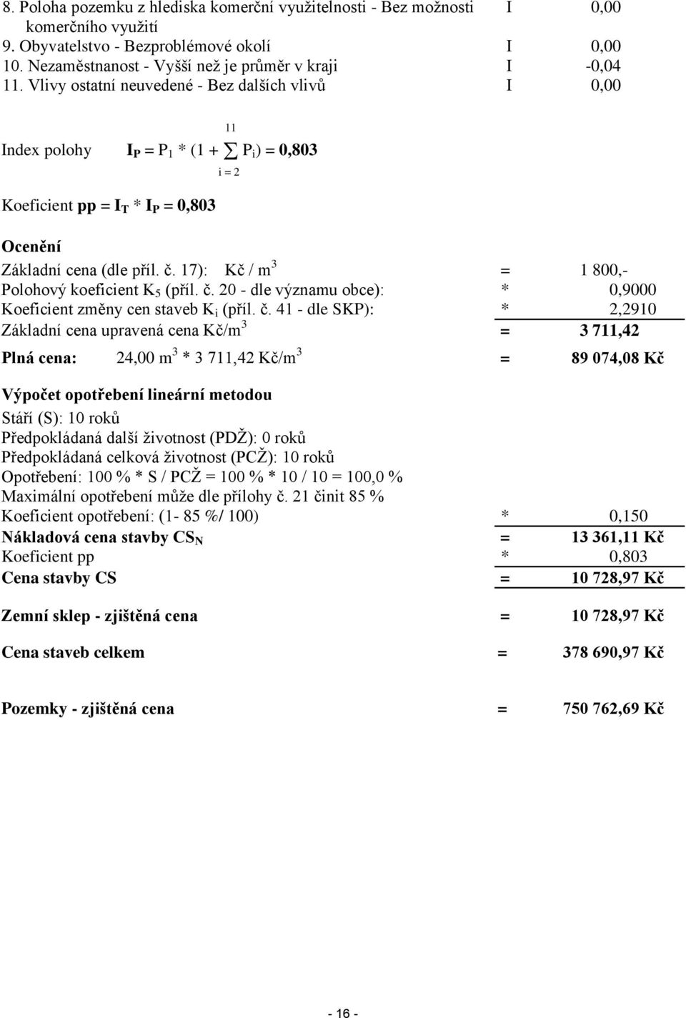 17): Kč / m 3 = 1 800,- Polohový koeficient K 5 (příl. č.