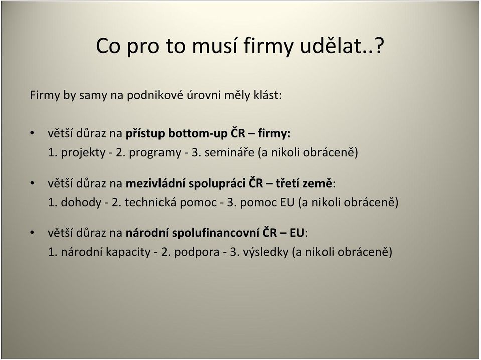 projekty 2. programy 3.