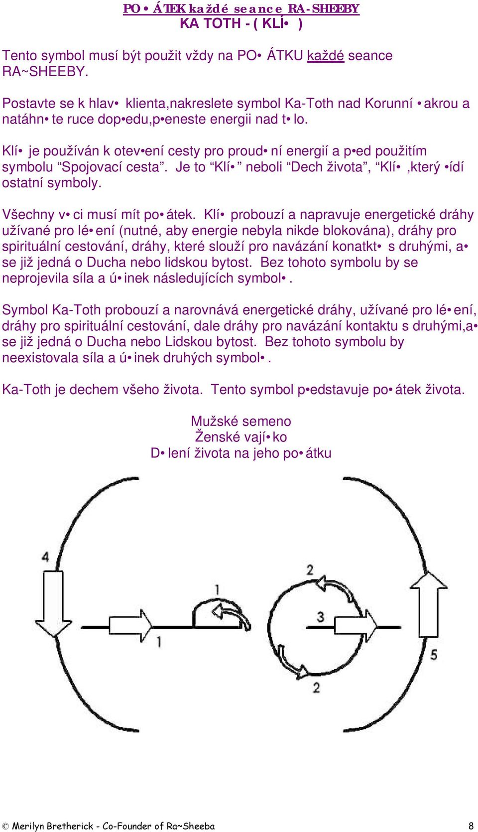 Klí je používán k otev ení cesty pro proud ní energií a p ed použitím symbolu Spojovací cesta. Je to Klí neboli Dech života, Klí,který ídí ostatní symboly. Všechny v ci musí mít po átek.