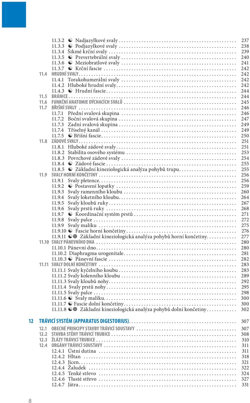 4 HRUDNÍ SVALY............................................................... 242 11.4.1 Torakohumerální svaly.............................................. 242 11.4.2 Hluboké hrudní svaly................................................ 242 11.4.3 Hrudní fascie.